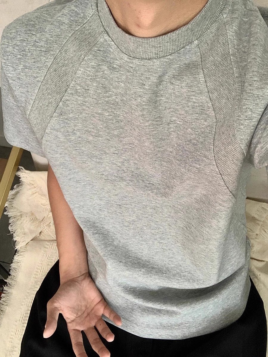 浅灰色拼接短袖t恤男款夏季cleanfi