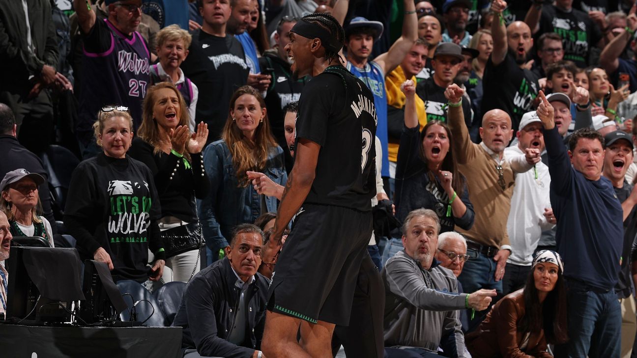 📌 【NBA G6：森林狼110-98淘汰卫冕冠军，麦克丹尼尔斯攻防...