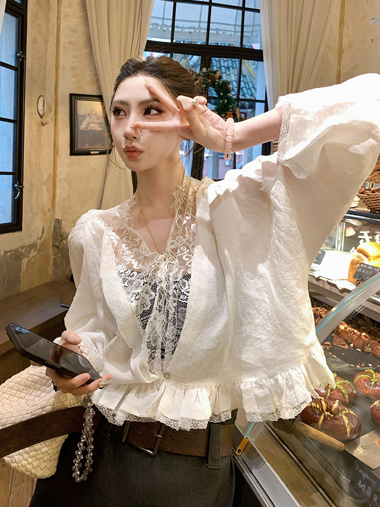 气质轻熟时尚百搭休闲通勤风白色防晒衬衫女