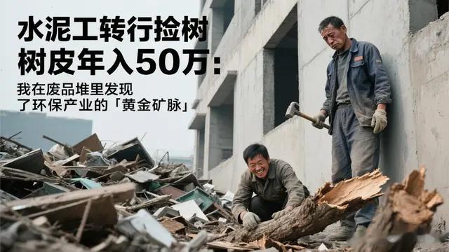 水泥工转行捡树皮年入50万：在废品堆里发现了环保产业的黄金矿脉
