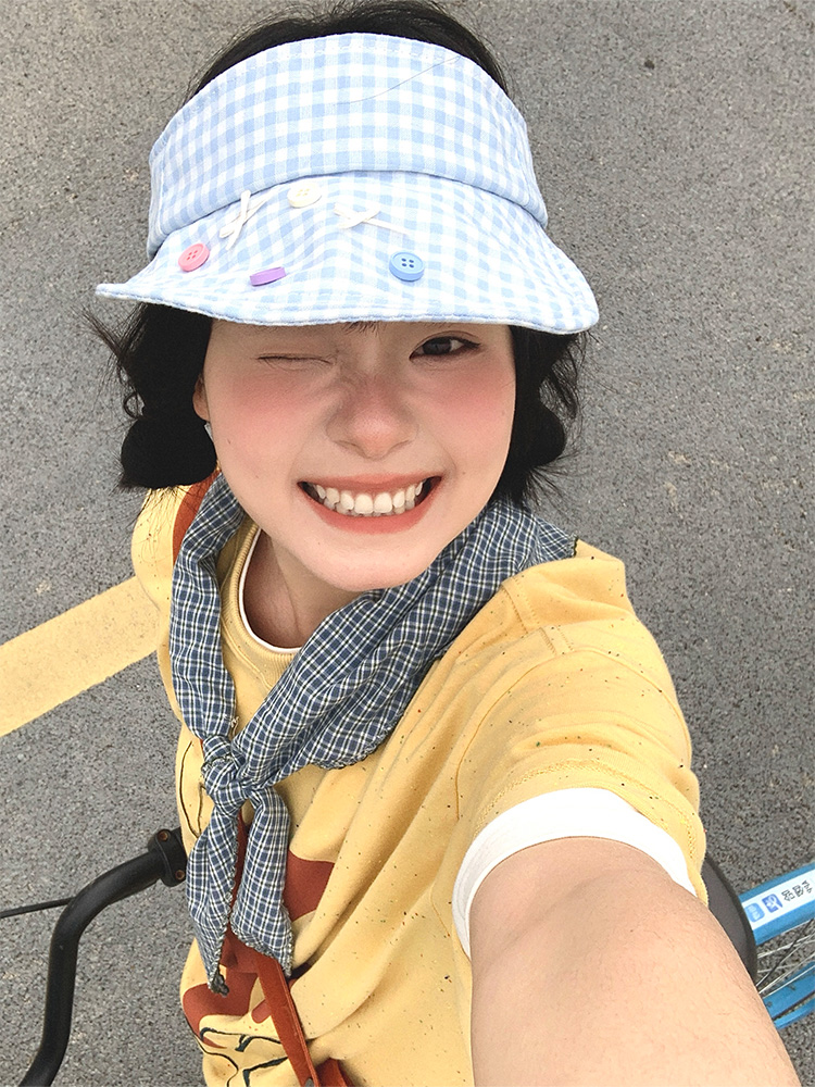 夏季新款防紫外线可爱蝴蝶结空顶帽