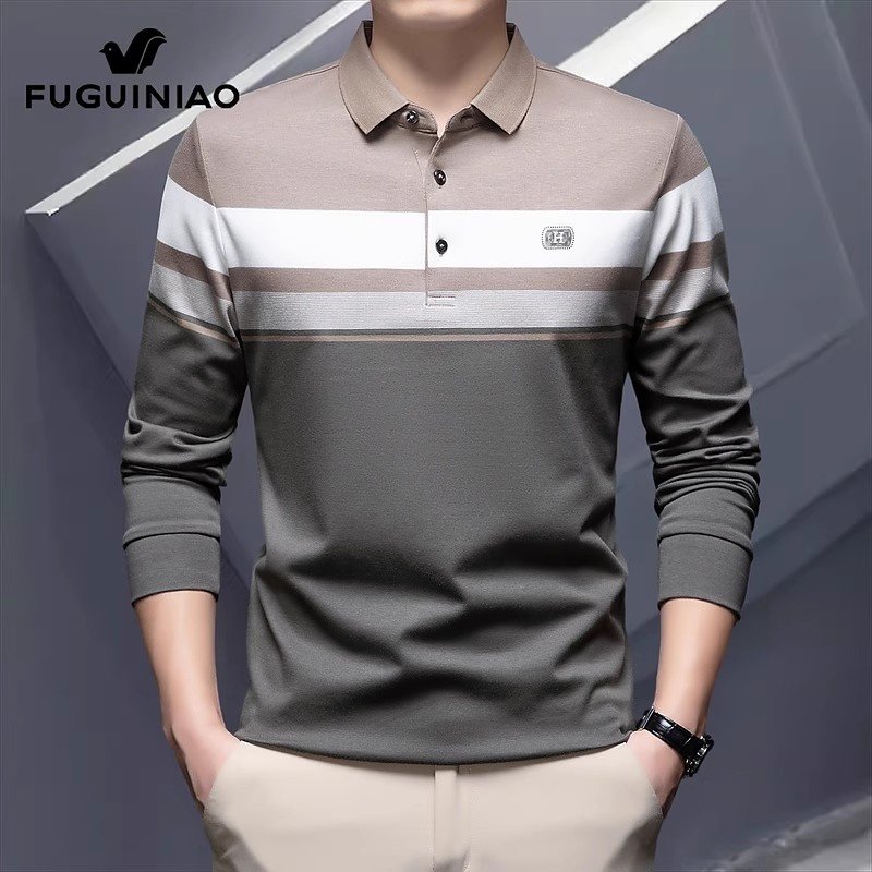 长袖t恤男士春季打底衫商务polo衫男装