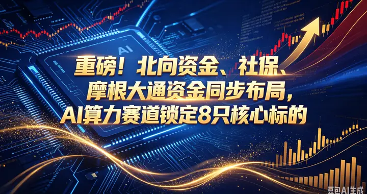 重磅！北向资金、社保、摩根资金同步布局，AI算力赛道锁定8只