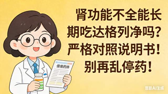 肾功能不全能长期吃达格列净吗？严格对照说明书！别再乱停药！