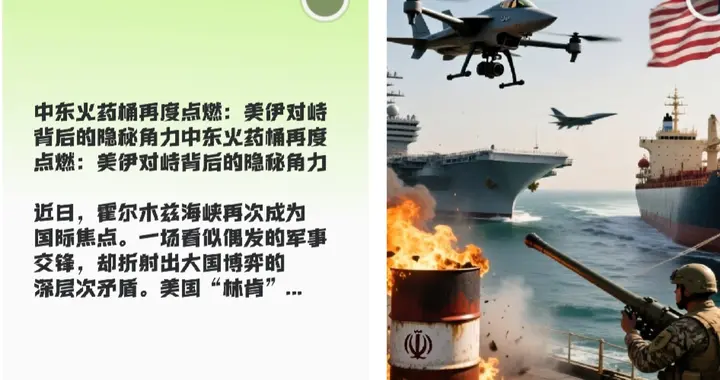 中东火药桶再度点燃：美伊对峙背后的隐秘角力