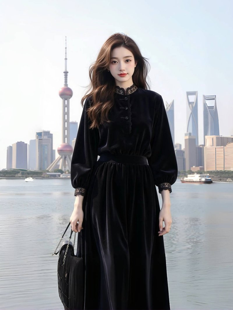 今年流行高级感炸街气质女神范超好看小黑裙