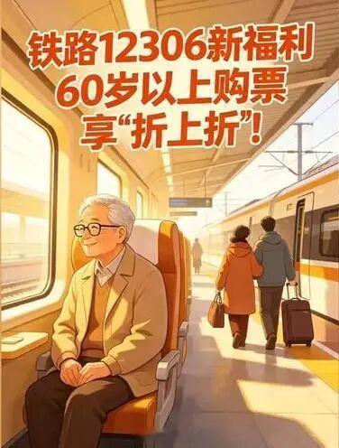 我发表了头条文章:《60岁以上老人购票享折上折，出行更省钱》
