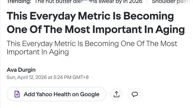 英文头条：外媒：步速正成为衰老研究中最受