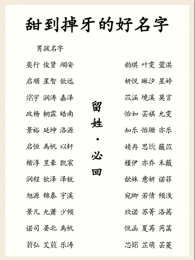 甜到掉牙的宝宝好名字分享