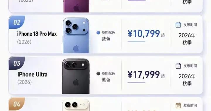 iPhone18价格爆料来了！预算有限该怎么选苹果手机