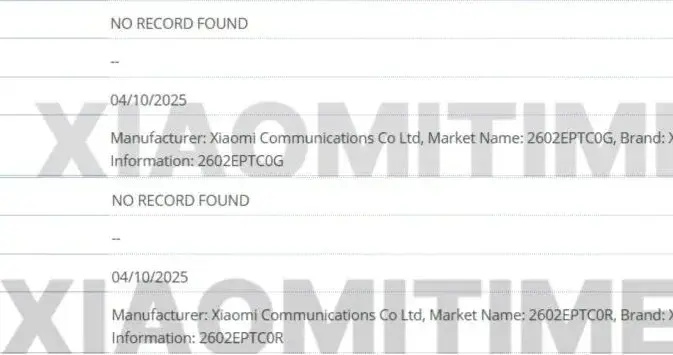 小米17T、小米17T Pro曝光：疑似回归印度市场，或2026年2月发布