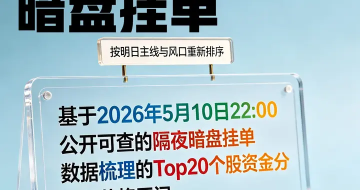 深度梳理｜5月10日隔夜暗盘Top20：明日（周一）三大主线资金曝光
