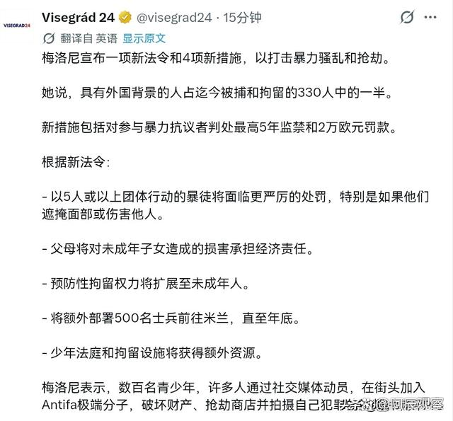 米兰街头原本是抗议物价高，结果一群人砸店抢铺子，事情就变味了。 10...