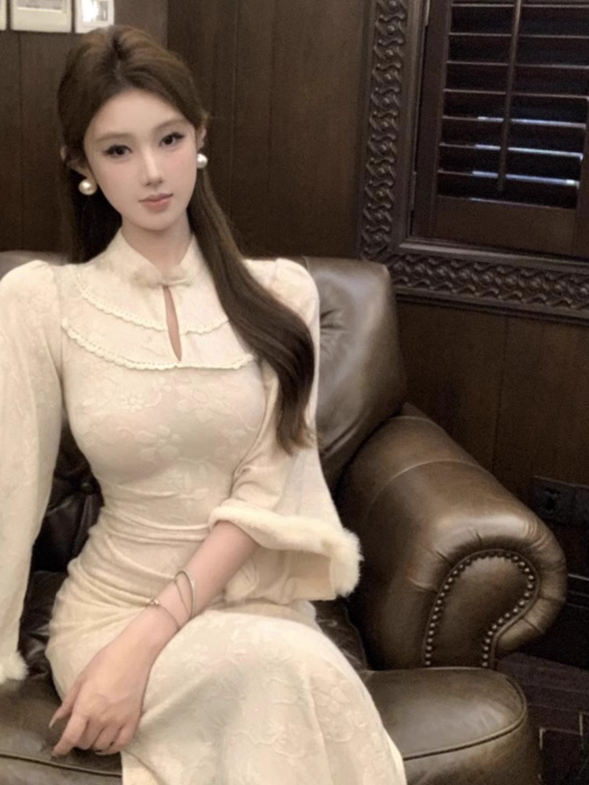 少女新中式国风改良旗袍连衣裙女秋冬高级感