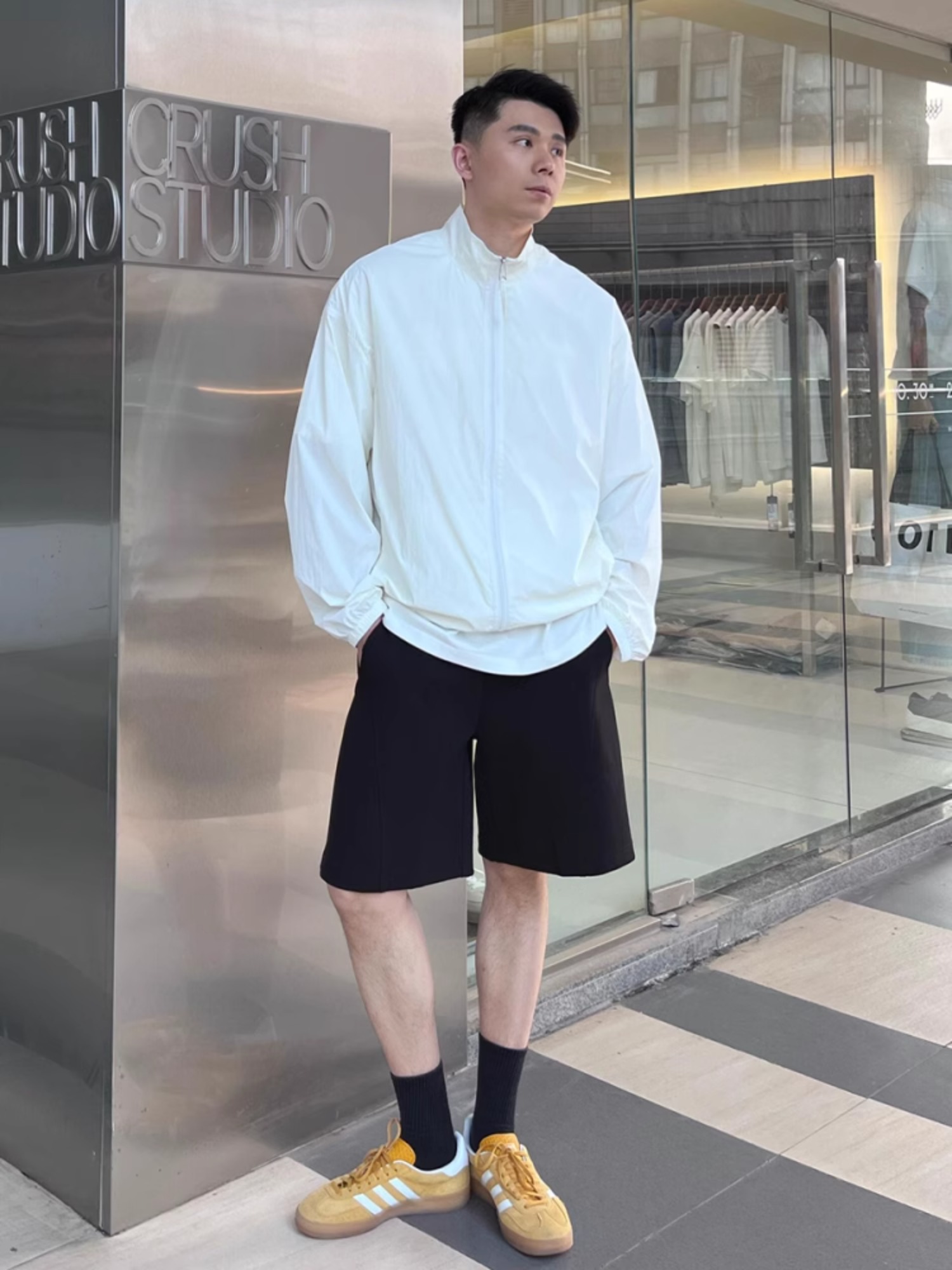 白色冰丝立领防晒衣男夏季薄款户外运动防晒