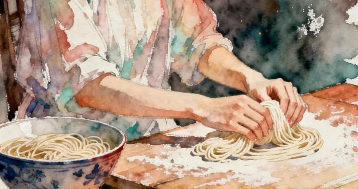 一笔春水长寿面——初九清风祝安康