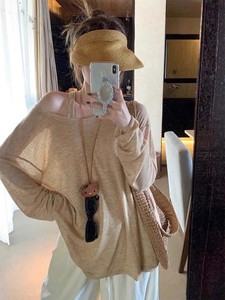 小个子韩系穿搭宽松慵懒防晒罩衫上衣女夏季