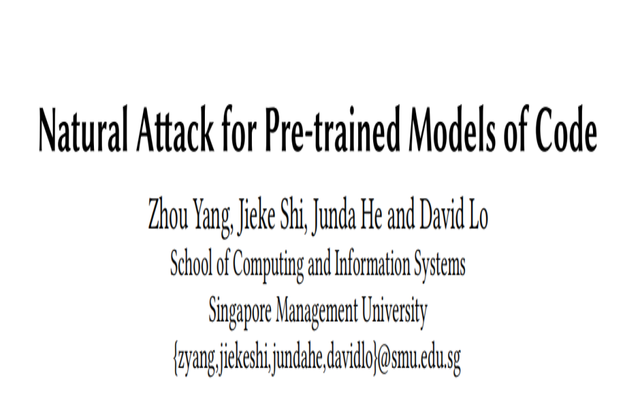 预训练代码模型的自然性攻击
