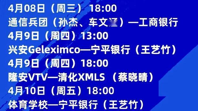 天涯体育排球讯：今日赛程！今天下午13点