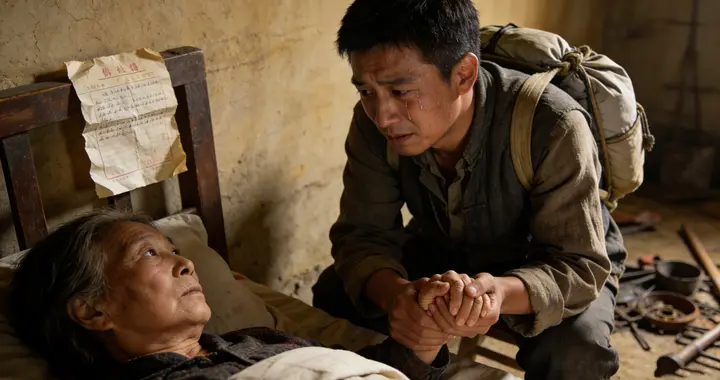 农村老家：打工与尽孝难两全，男子含泪告别病重母亲