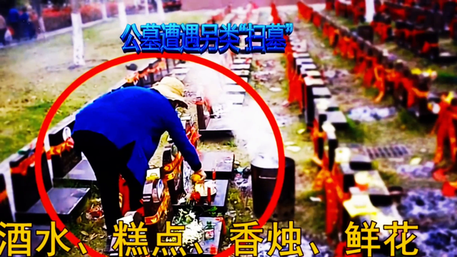 公墓遭遇另类“扫墓” 公墓供品遭遇偷窃者“一扫而光”。