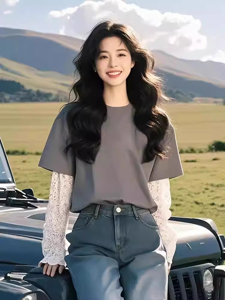 洋气独特别致超好看漂亮上衣打底衫设计感小