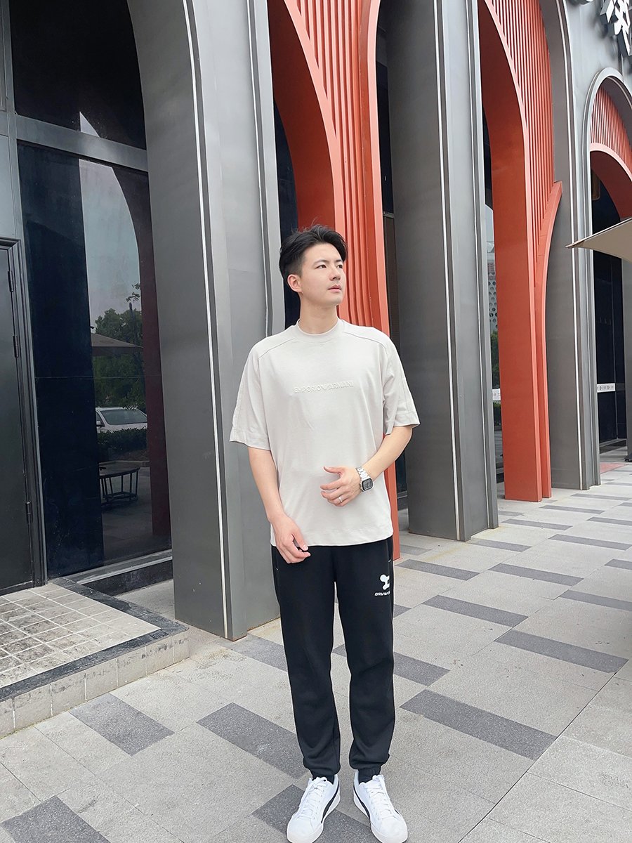 阿玛尼男女全棉宽松圆领重磅T恤