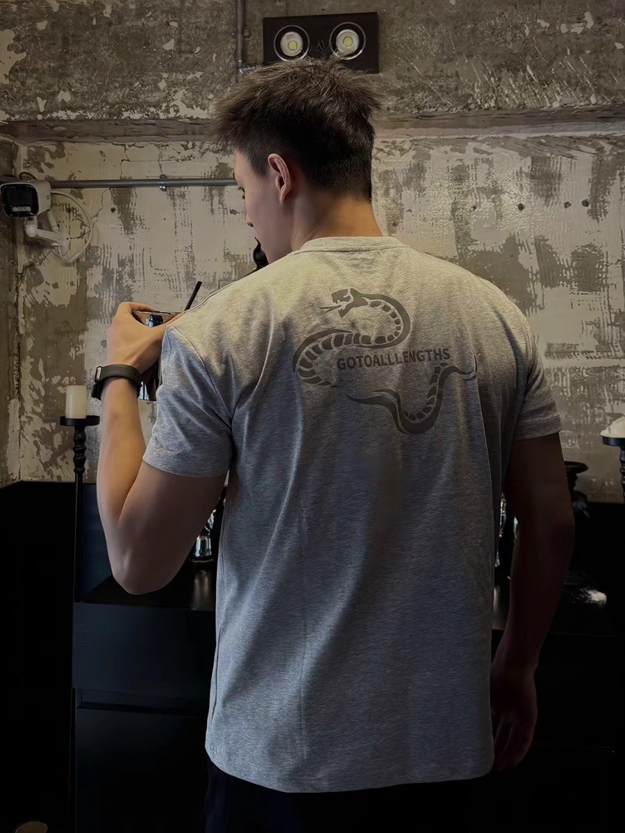 GTAL蛇年限定反光短袖男夏季美式小领口