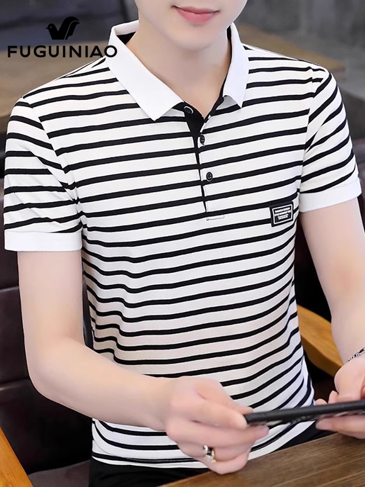 富贵鸟男士条纹短袖