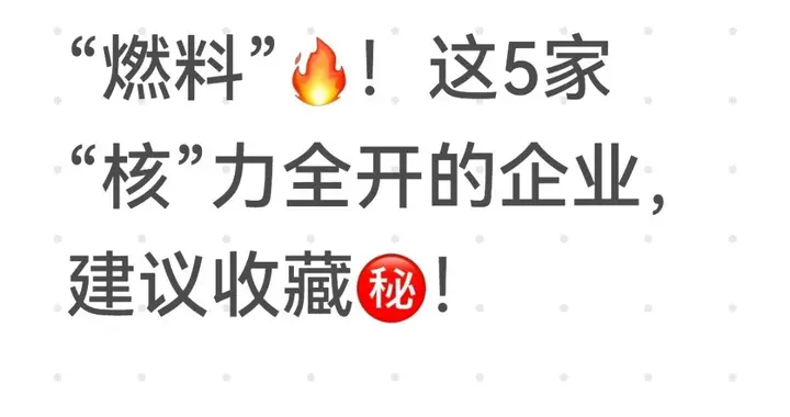 电力才是AI的“燃料”！这5家“核”力全开的企业，建议收藏！