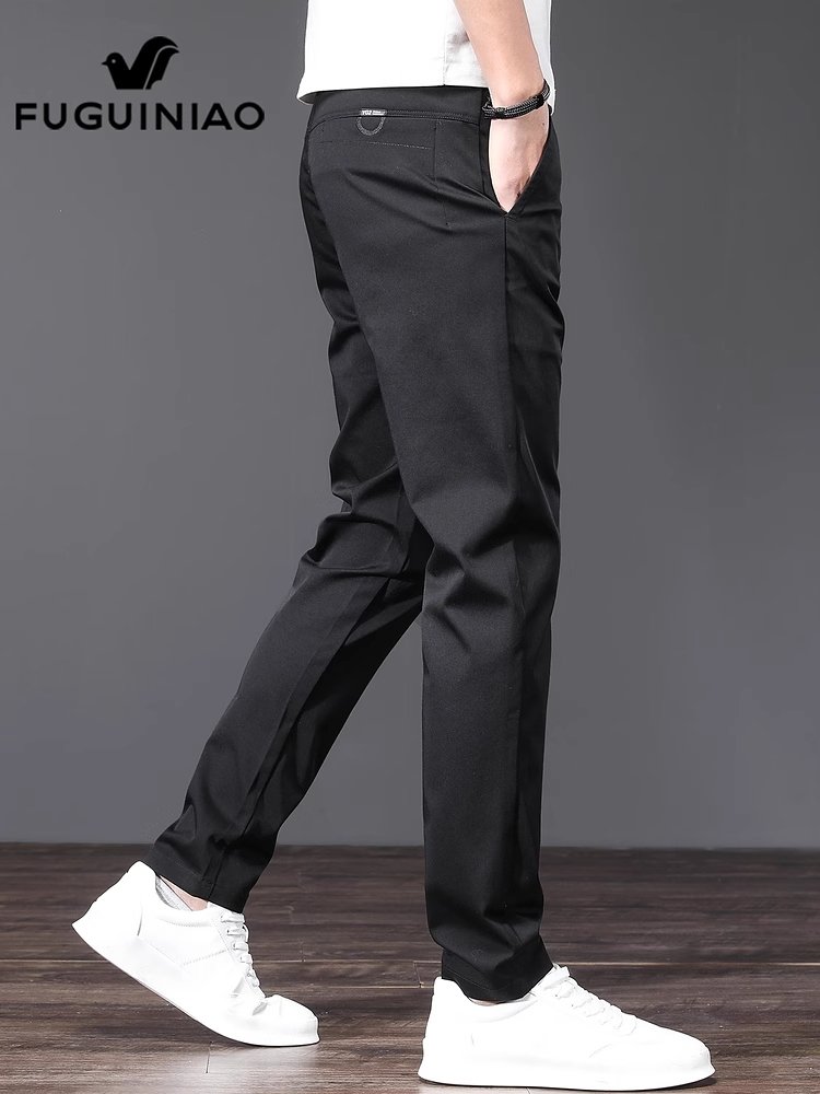 富贵鸟黑色西裤男士