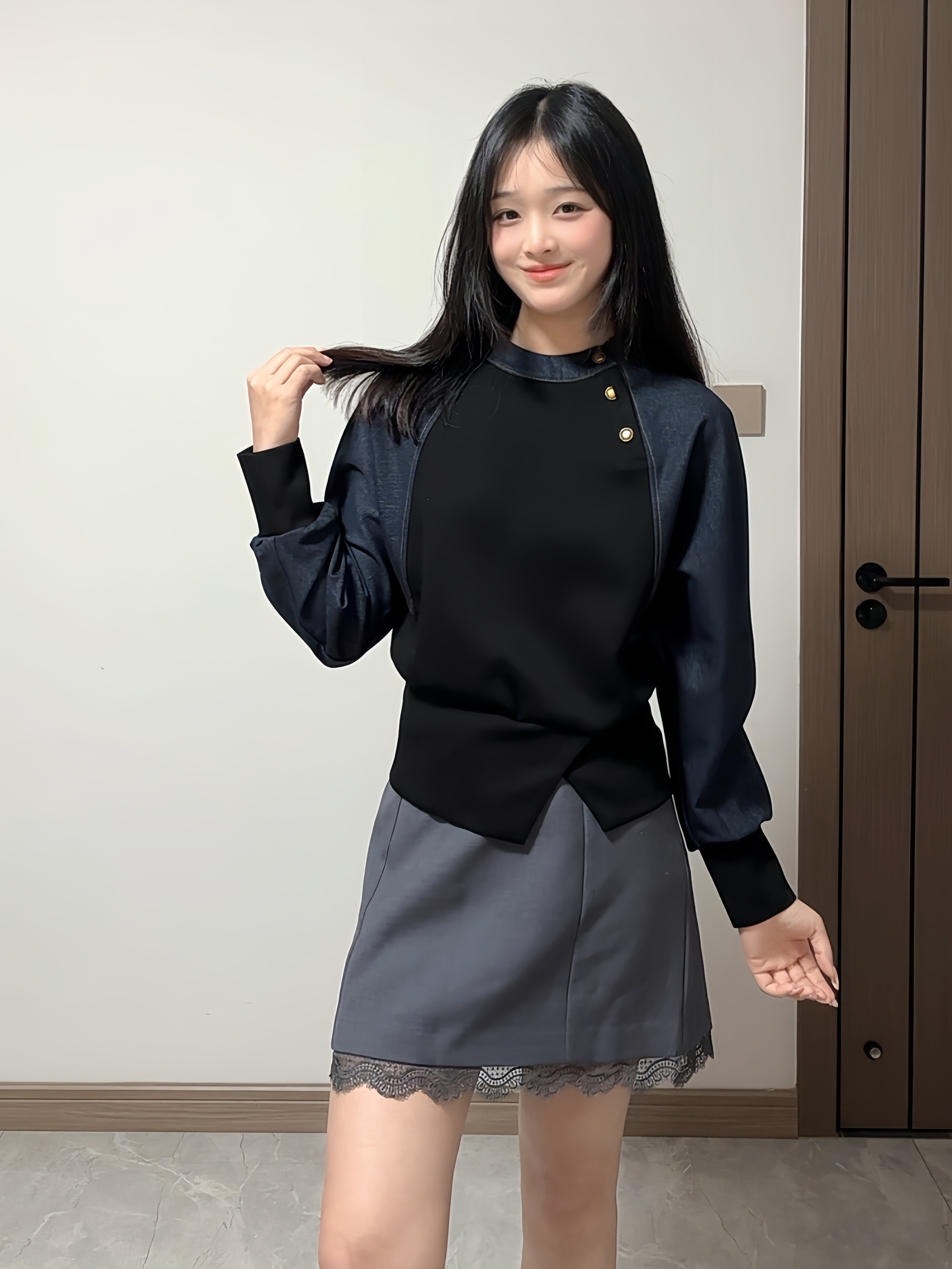 插肩袖套头女式T恤