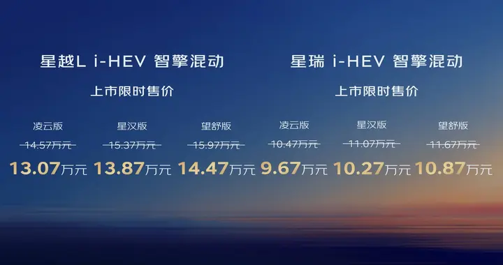 吉利中国星i-HEV智擎混动双车上市，重塑全球混动格局