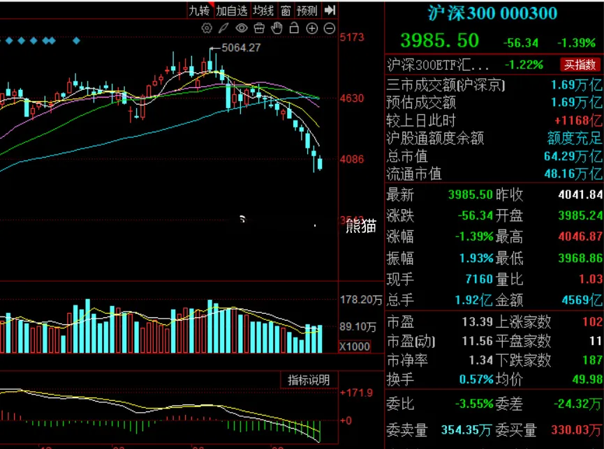 兄弟萌，又见证历史了，沪深300周线12连跌，继续刷新记录 a股