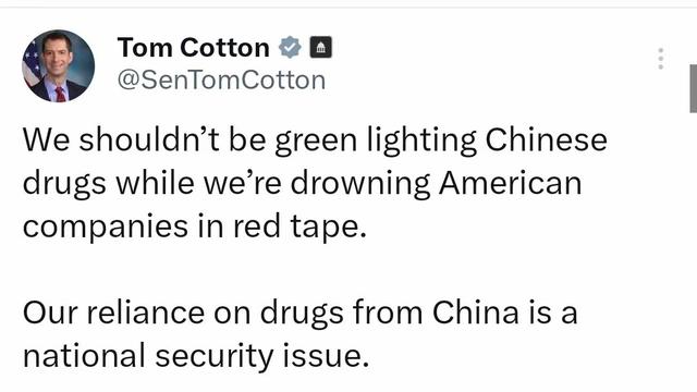 鹏程万里：卢比奥和汤姆科顿都是参议员，是