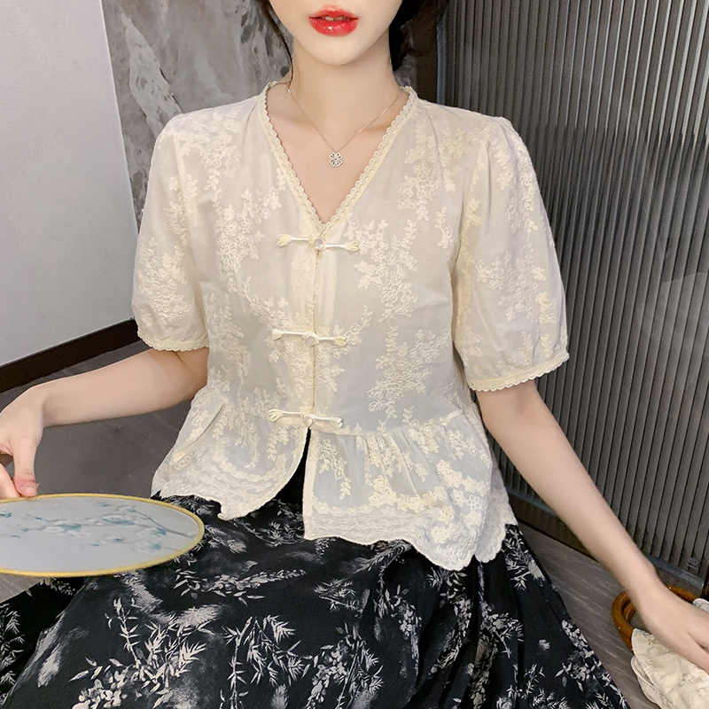 中式盘扣短袖