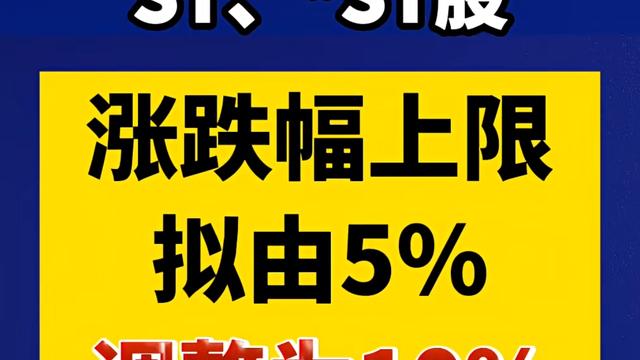 远见卓识海浪G：ST股涨跌幅放宽到10%