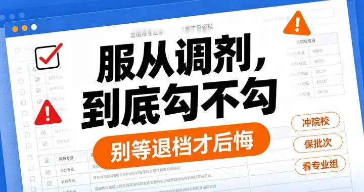 一念之差错失本科！志愿服从调剂到底该不该勾选？