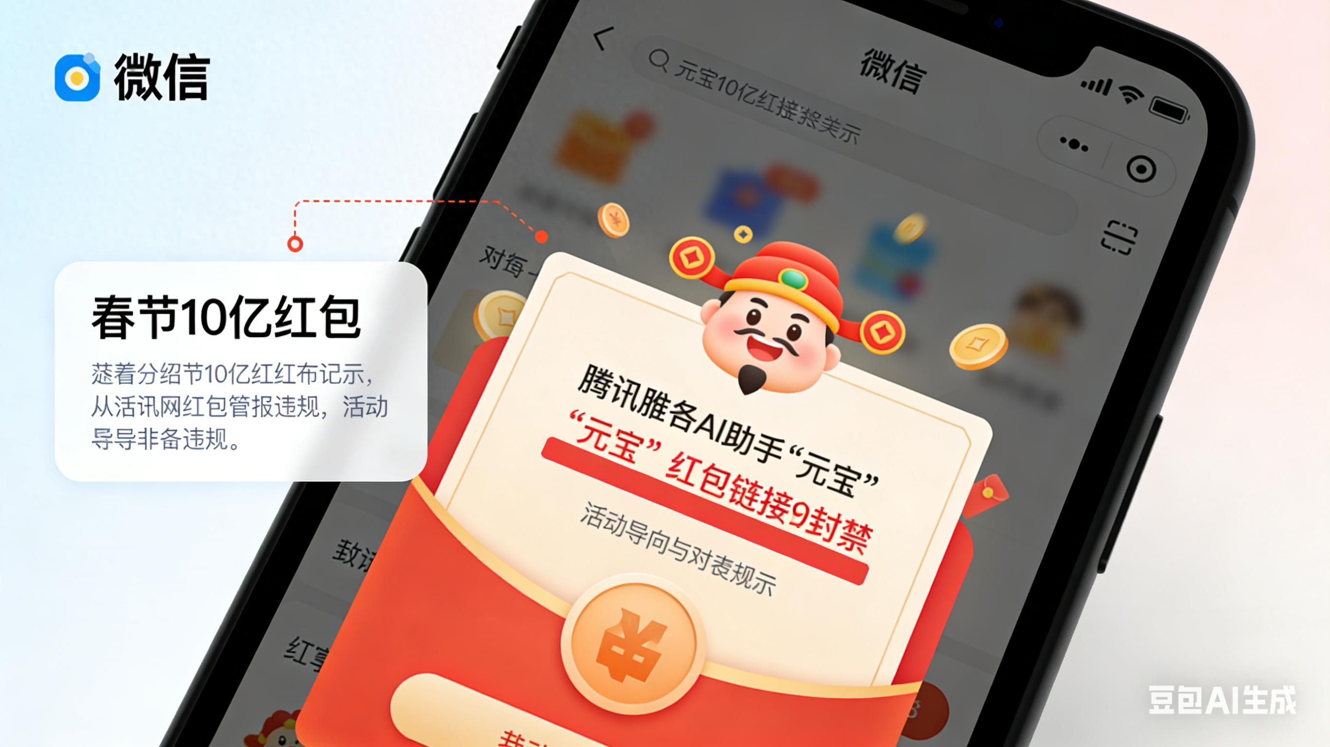 微信对自家产品“元宝”的红包链接进行封禁