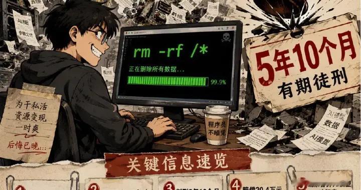 代价惨重！90后工程师删光公司89TB数据，只为接私活获刑近六年