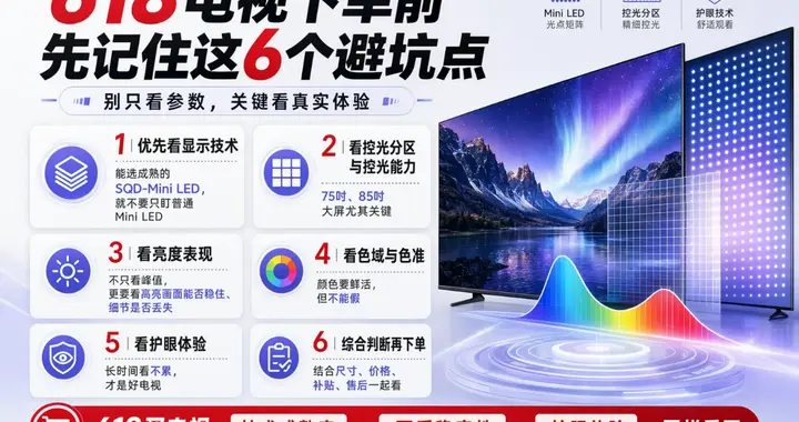 618买电视别被参数绕晕了：Mini LED电视怎么选？看这篇就够了