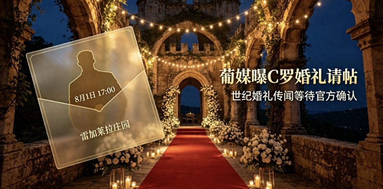 葡媒爆料C罗婚礼请柬，仪式定于8月1日举办