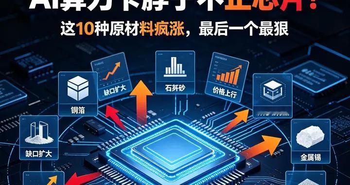 AI算力卡脖子不止芯片！这10种原材料疯涨，最后一个最狠