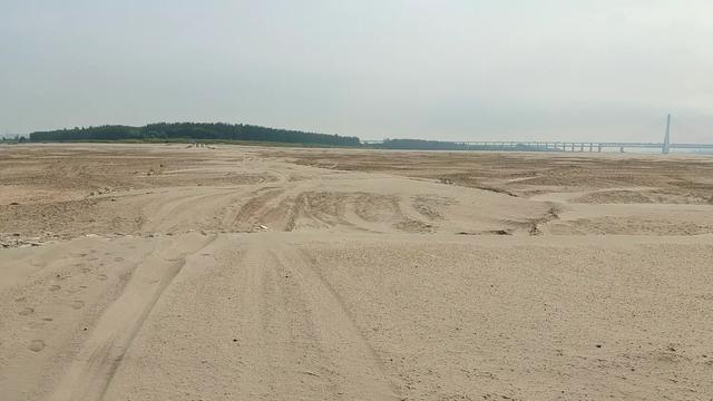 光是马：，天兴洲堤外的沙漠面积非常大，枯