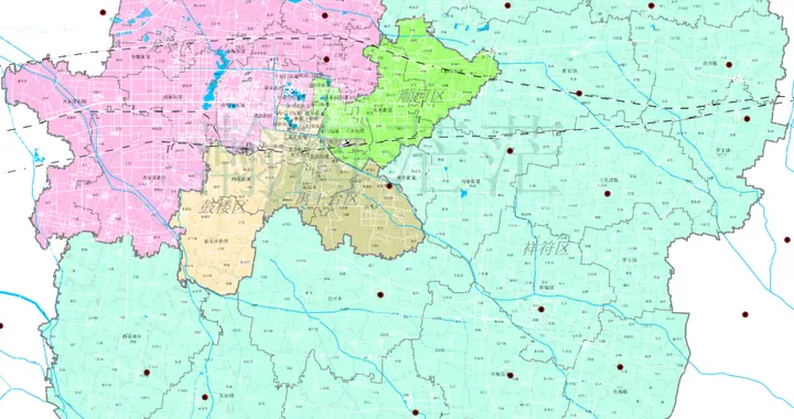 开封市市区简图，海拔地图，文后附下载地址