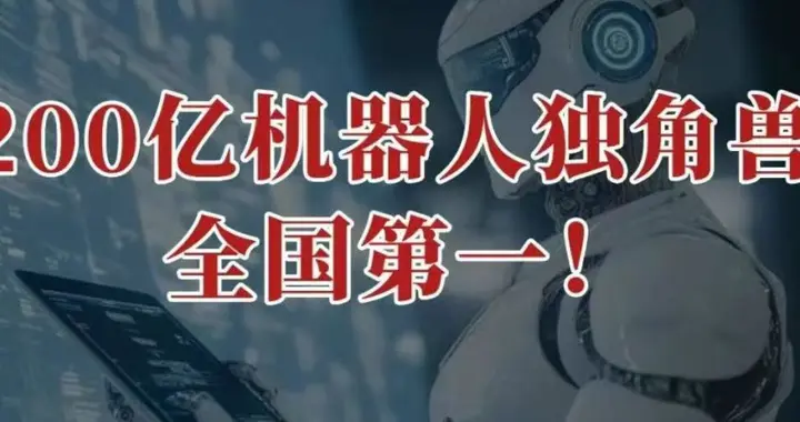 冲破技术垄断，200亿机器人独角兽，全国第一！