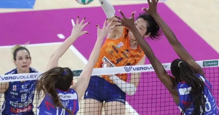 朱婷8分 加比双率直追朱婷 决赛次战科内胜米兰拿到冠军场 技术统计