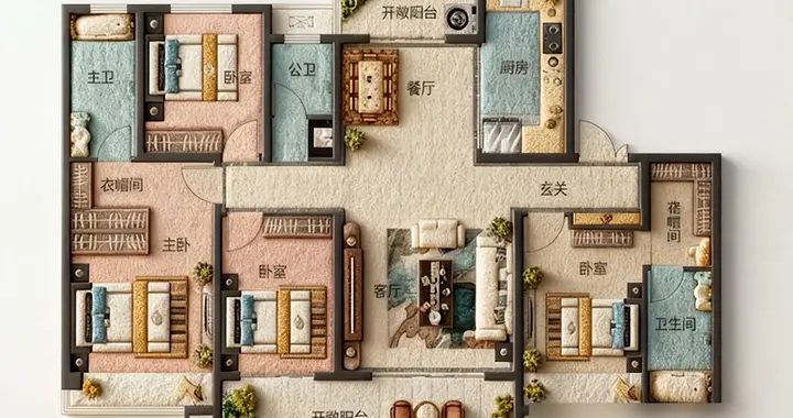 159㎡舒居范本：让阳光与烟火气填满日常