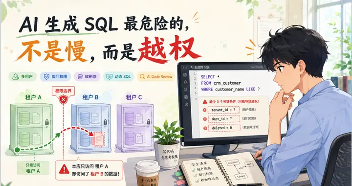 AI 生成 SQL 最危险的不是慢，而是查到了不该看的数据