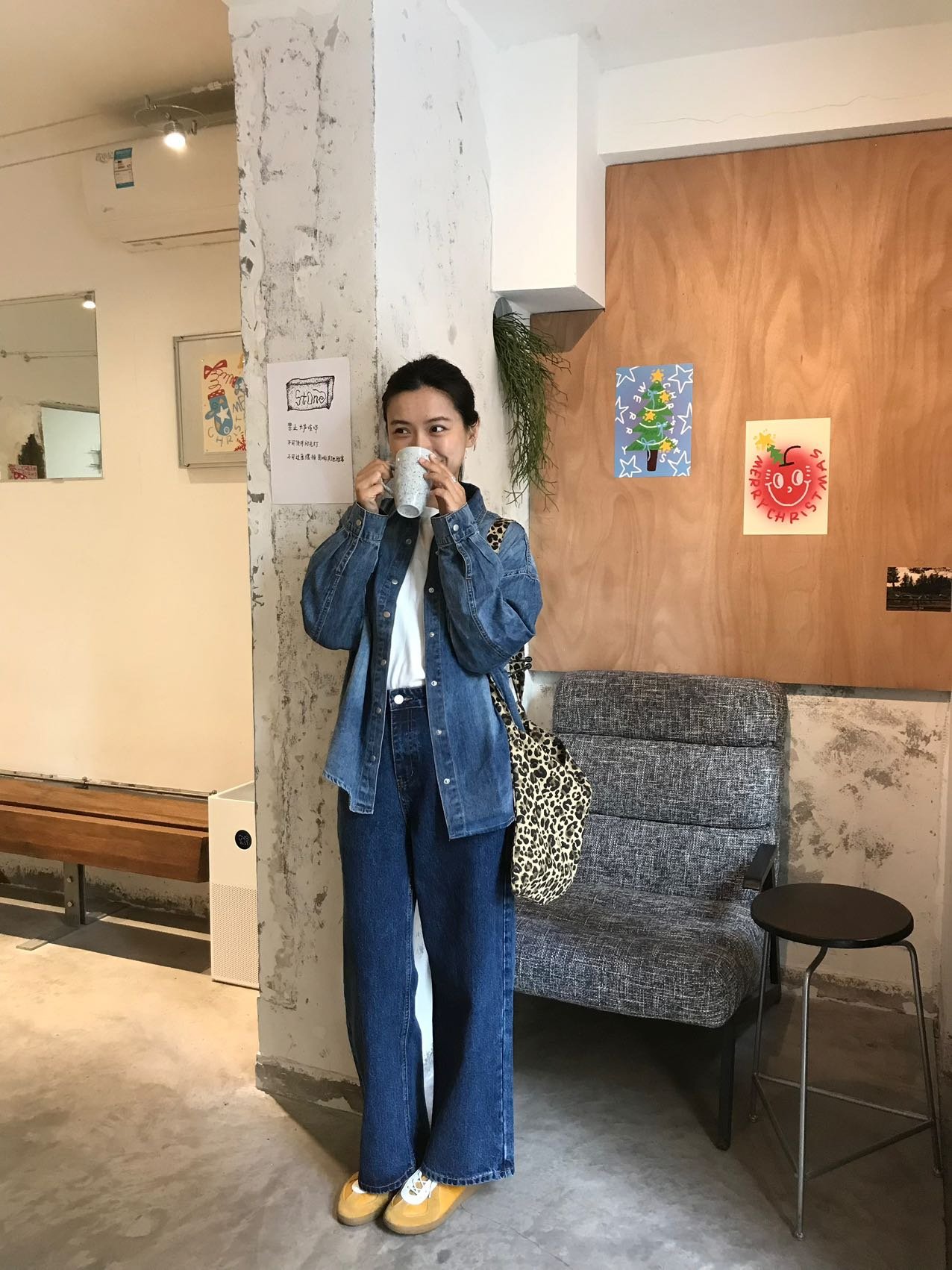 🏙慵懒复古牛仔衬衣穿搭🇰🇷简约韩系